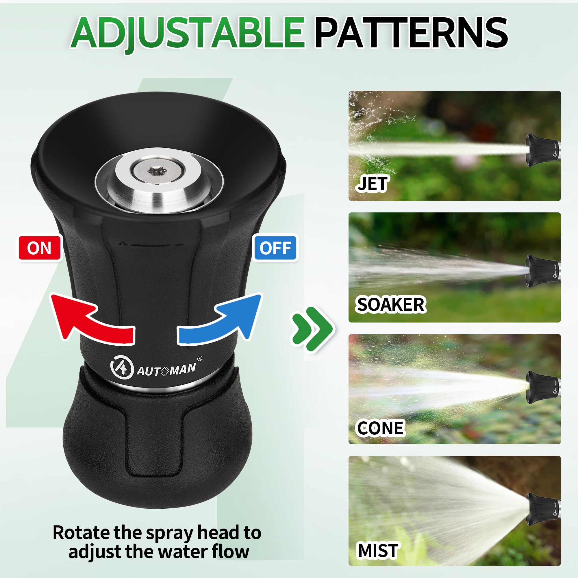AUTOMAN ergonomic soft-rubber handle ensures comfort during extended use.