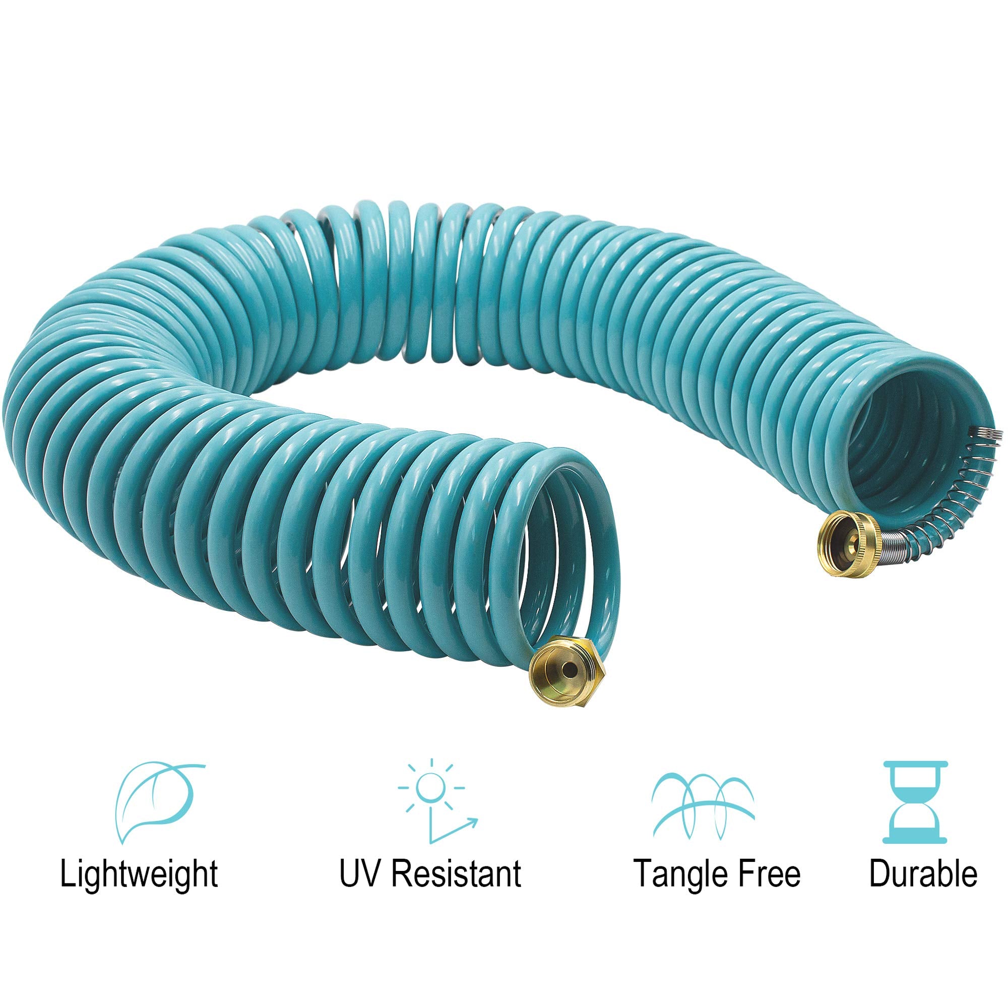 AUTOMAN EVA curly hose illustrating lightweight handling and easy maneuverability