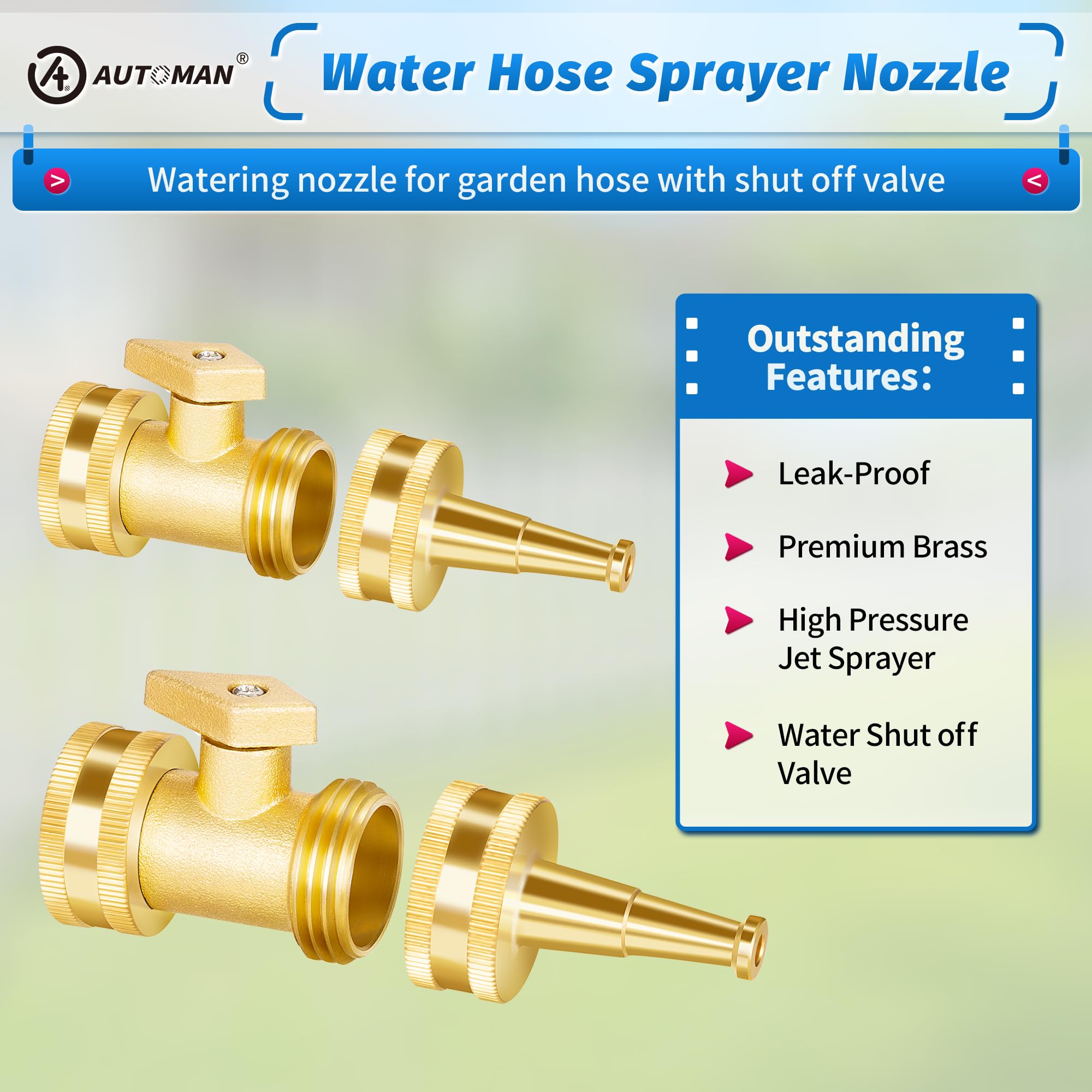 AUTOMAN extra rubber washers for reliable, leak-free hose connections.