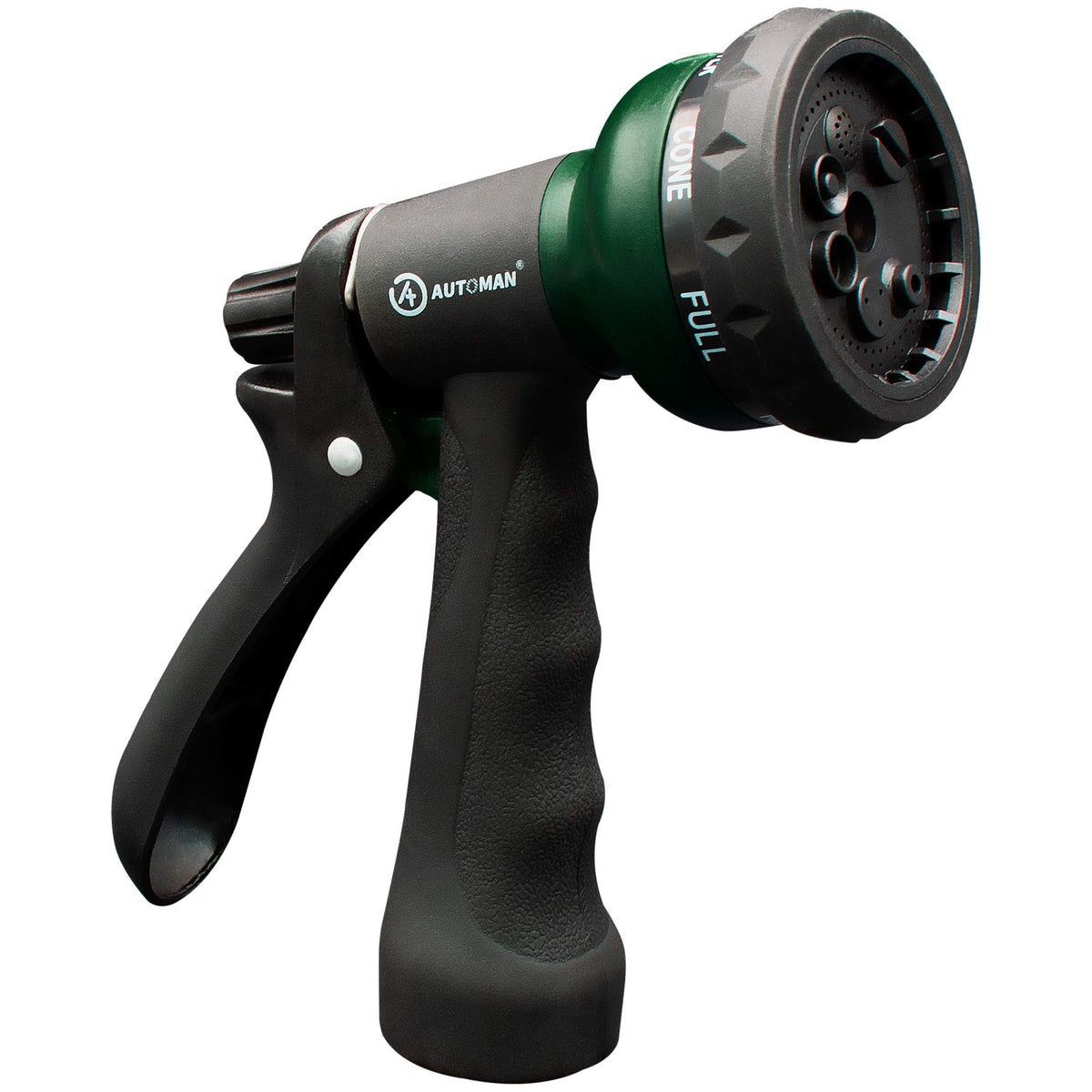 AUTOMAN Garden Hose Nozzle with seven patterns for versatile watering.