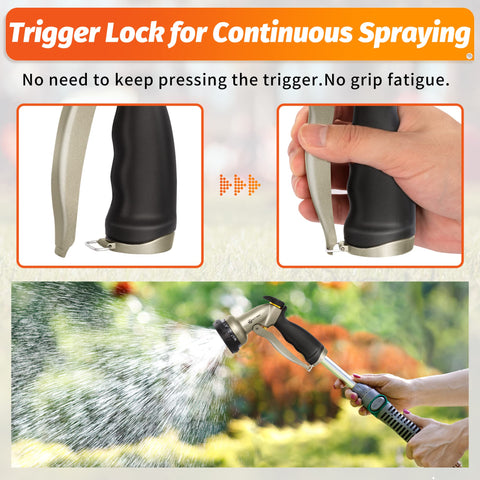 AUTOMAN garden hose nozzle cone pattern for targeted cleaning.