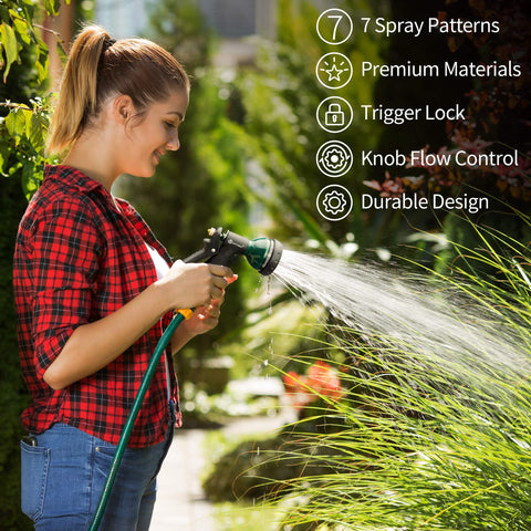 AUTOMAN garden hose nozzle lock bar keeps water on without squeezing