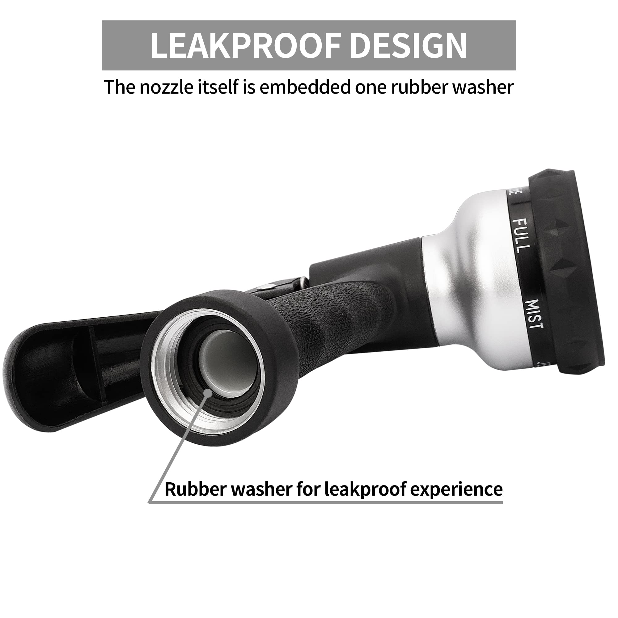 AUTOMAN garden nozzle with lock bar for steady water flow