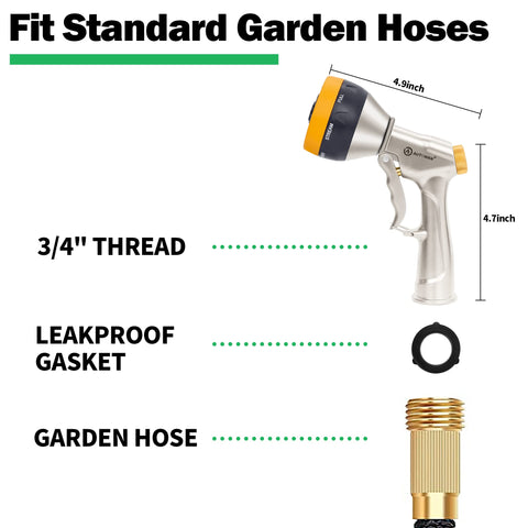 AUTOMAN garden nozzle features a locking mechanism for continuous spraying.