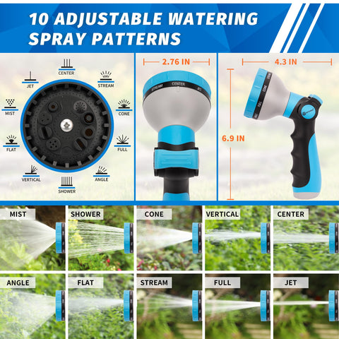 Powerful jet and gentle shower patterns for cars, windows, and plants