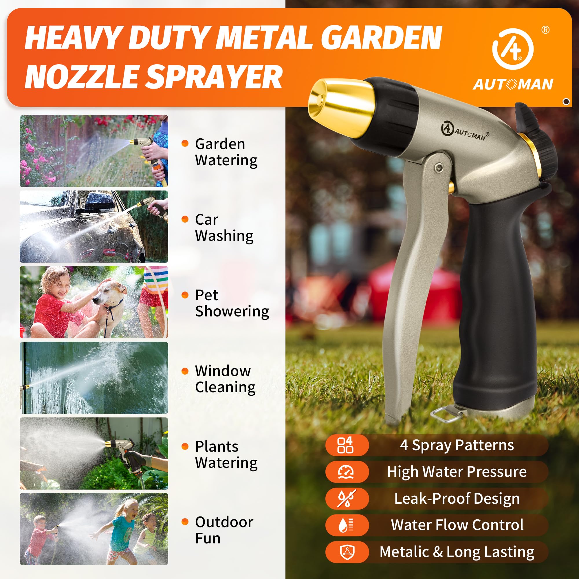 AUTOMAN jet mode delivers powerful cleaning on patios and driveways.