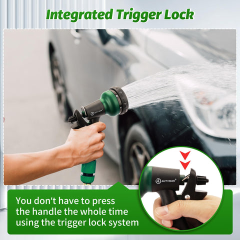 Lock-bar feature helps keep water flowing hands-free.