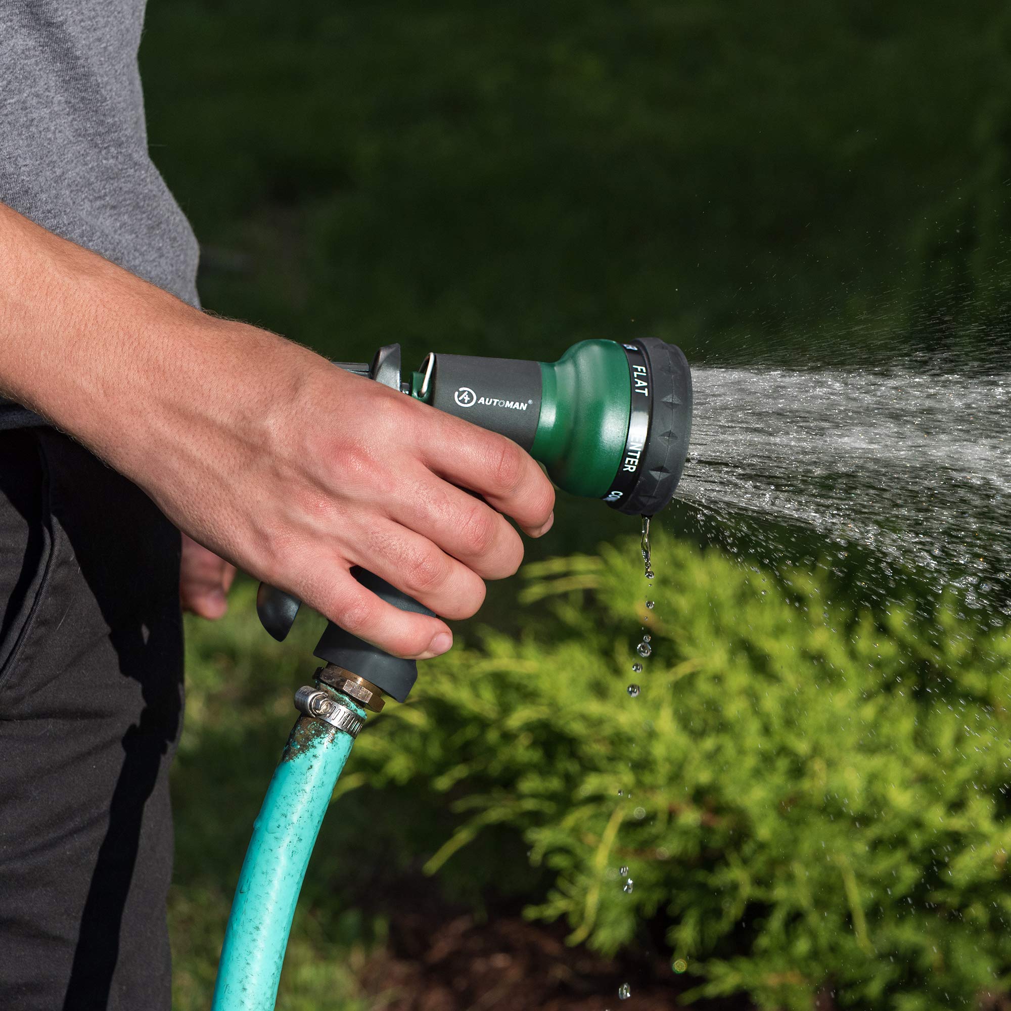 AUTOMAN Lock-bar design keeps water on with a simple press, reducing hand fatigue.