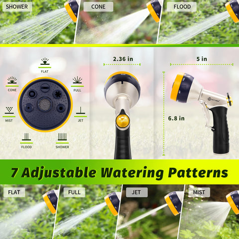 AUTOMAN metal garden nozzle adjustable offers customizable spray for watering and cleaning tasks