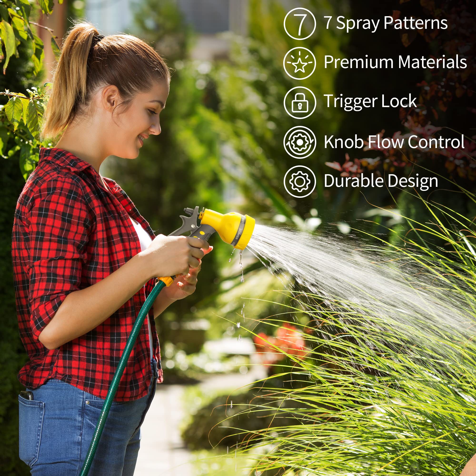 AUTOMAN multi-use nozzle suitable for car cleaning, pet showers, and gardens.