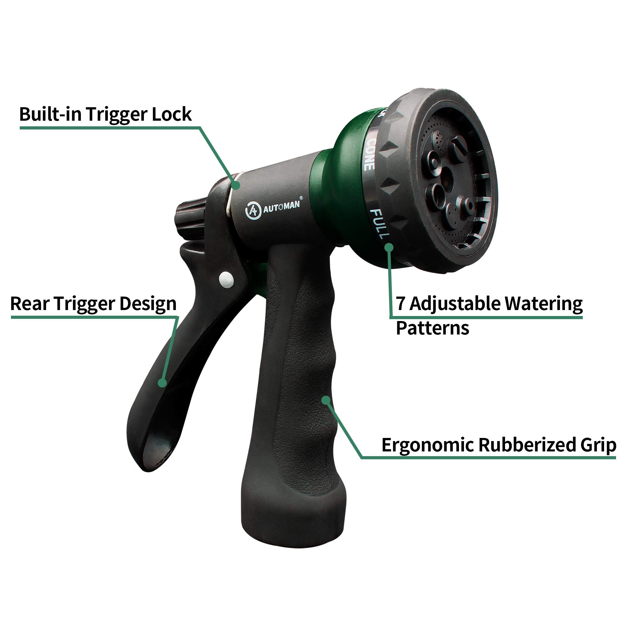 AUTOMAN Pattern Dial for easy switching between spray styles during outdoor tasks.