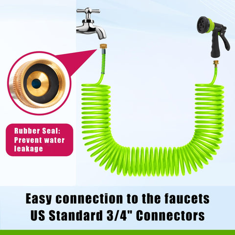 AUTOMAN Recoil Garden Hose with 7-pattern sprayer for versatile tasks
