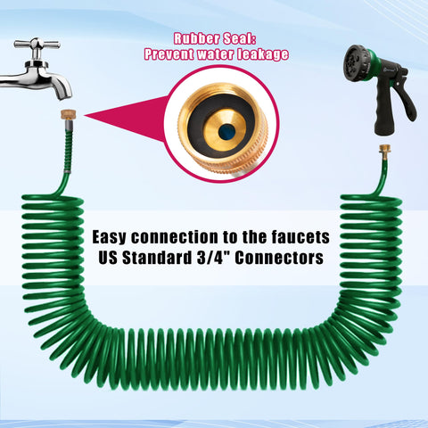 AUTOMAN retractable coil hose staying tangle-free when stored