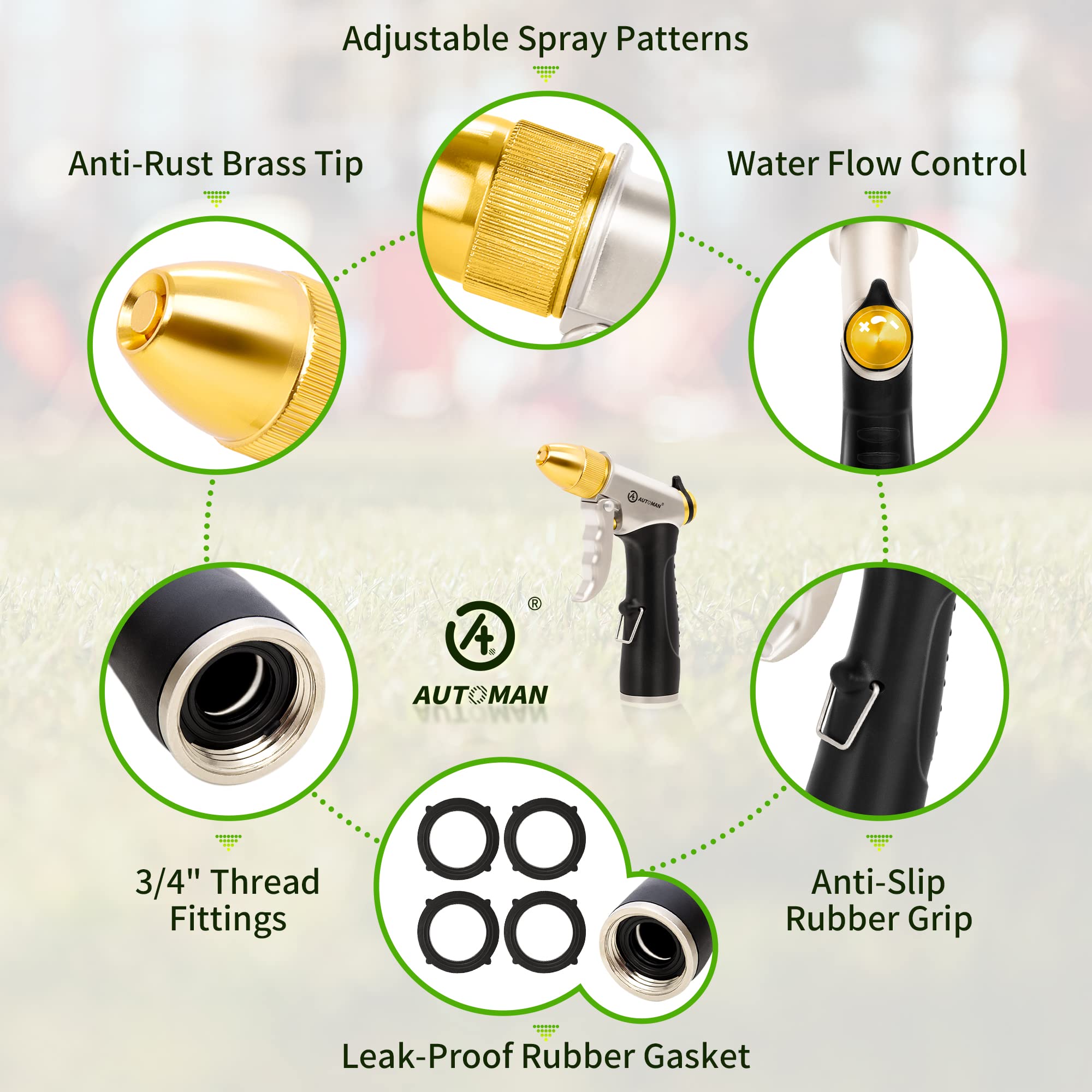 AUTOMAN spare gaskets pack includes six rubber gaskets for reliable leak-proof performance