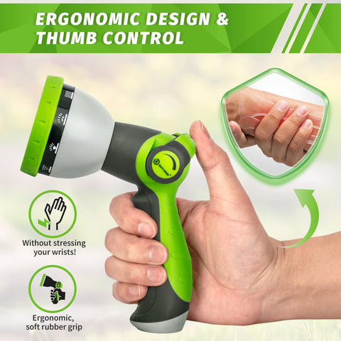 AUTOMAN high-pressure jet to soft shower modes cover cleaning and delicate watering.