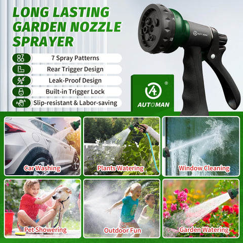Two-pack nozzle set offers value for home watering and cleaning.