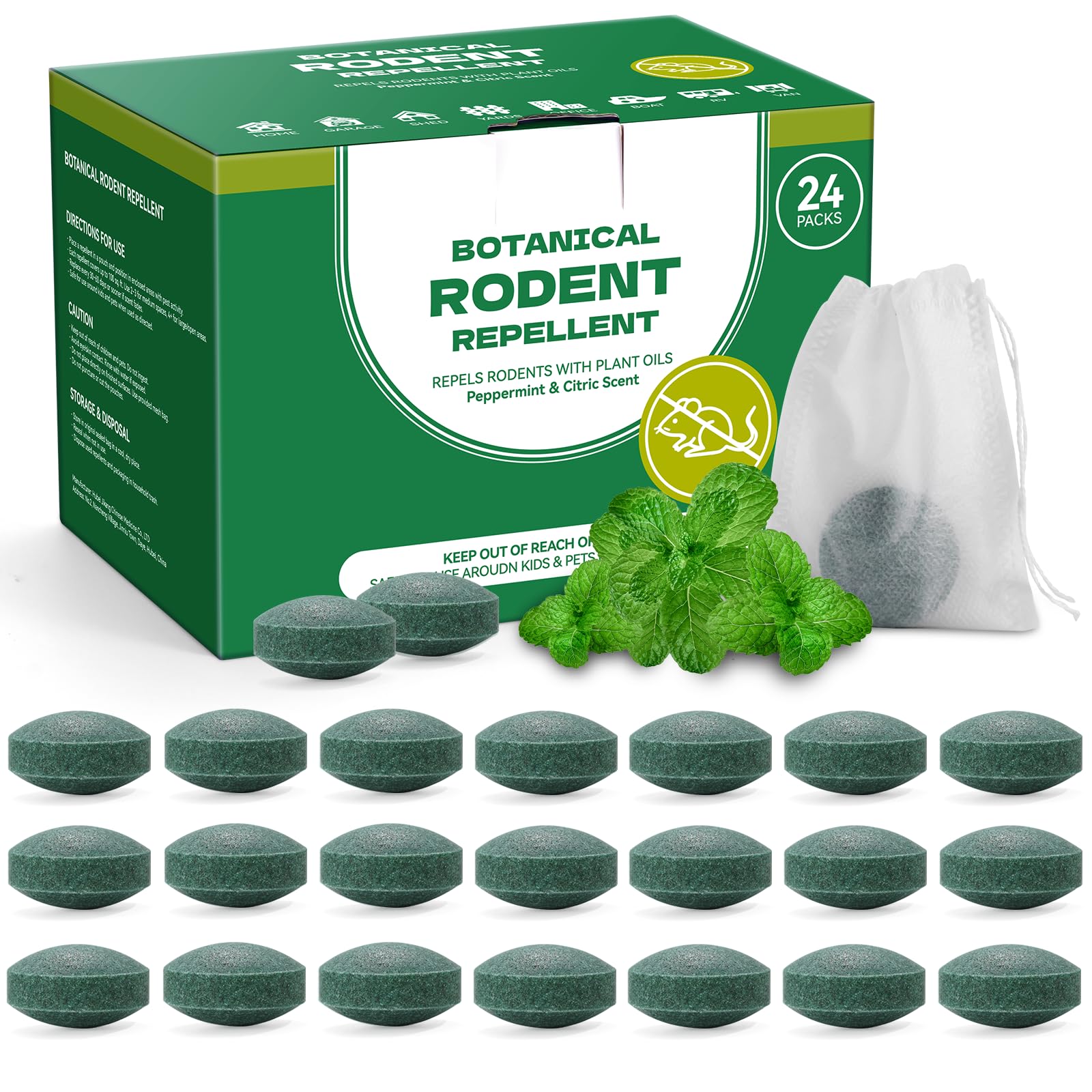 AUTONEX natural mouse repellent ball in a pouch deters rodents.