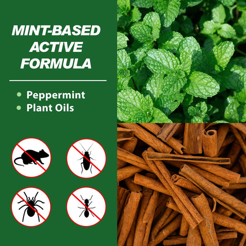 Peppermint scent releasing from AUTONEX ball in a mesh bag for pest protection.