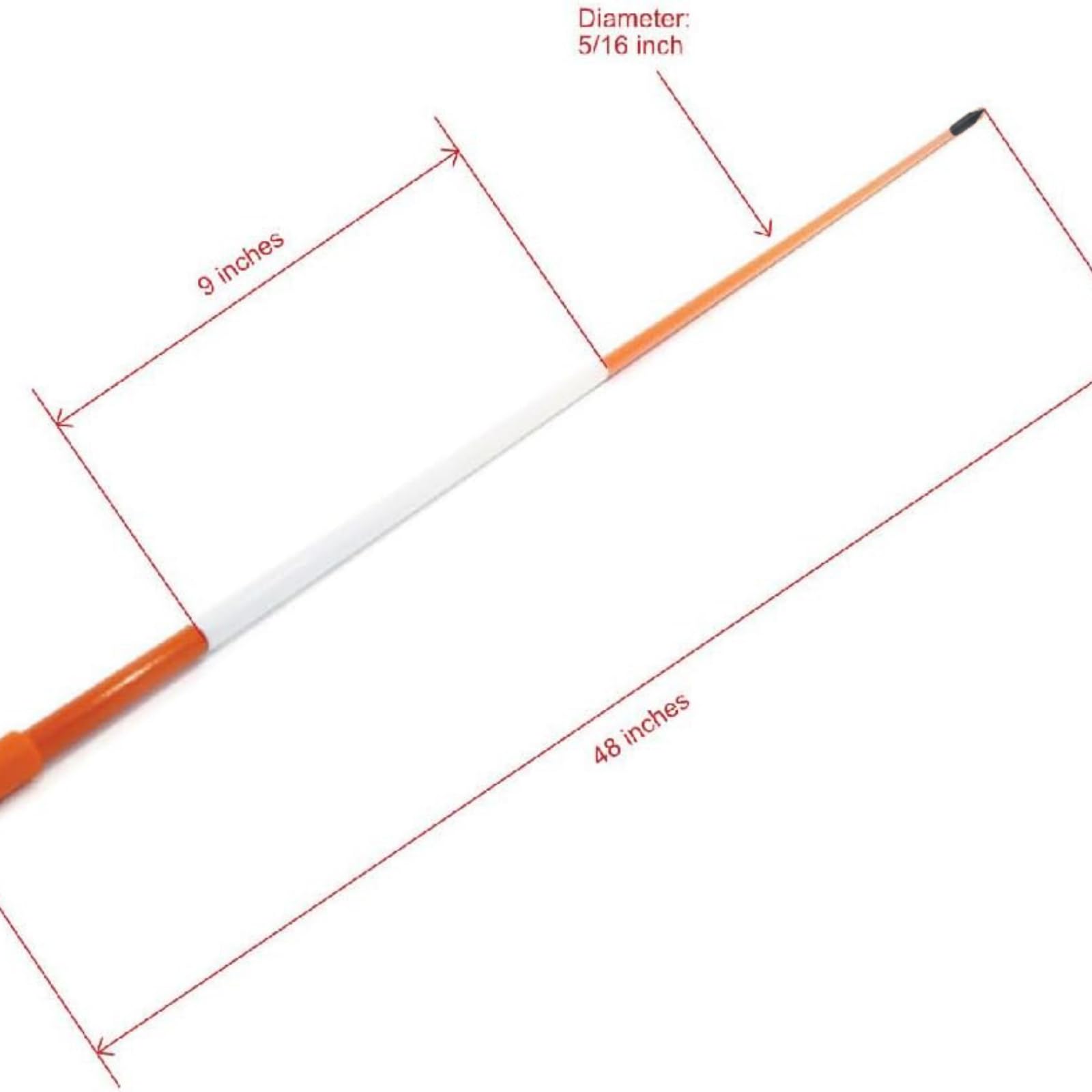 Autoparts snow stake 5/16 inch diameter highlights parking areas in winter