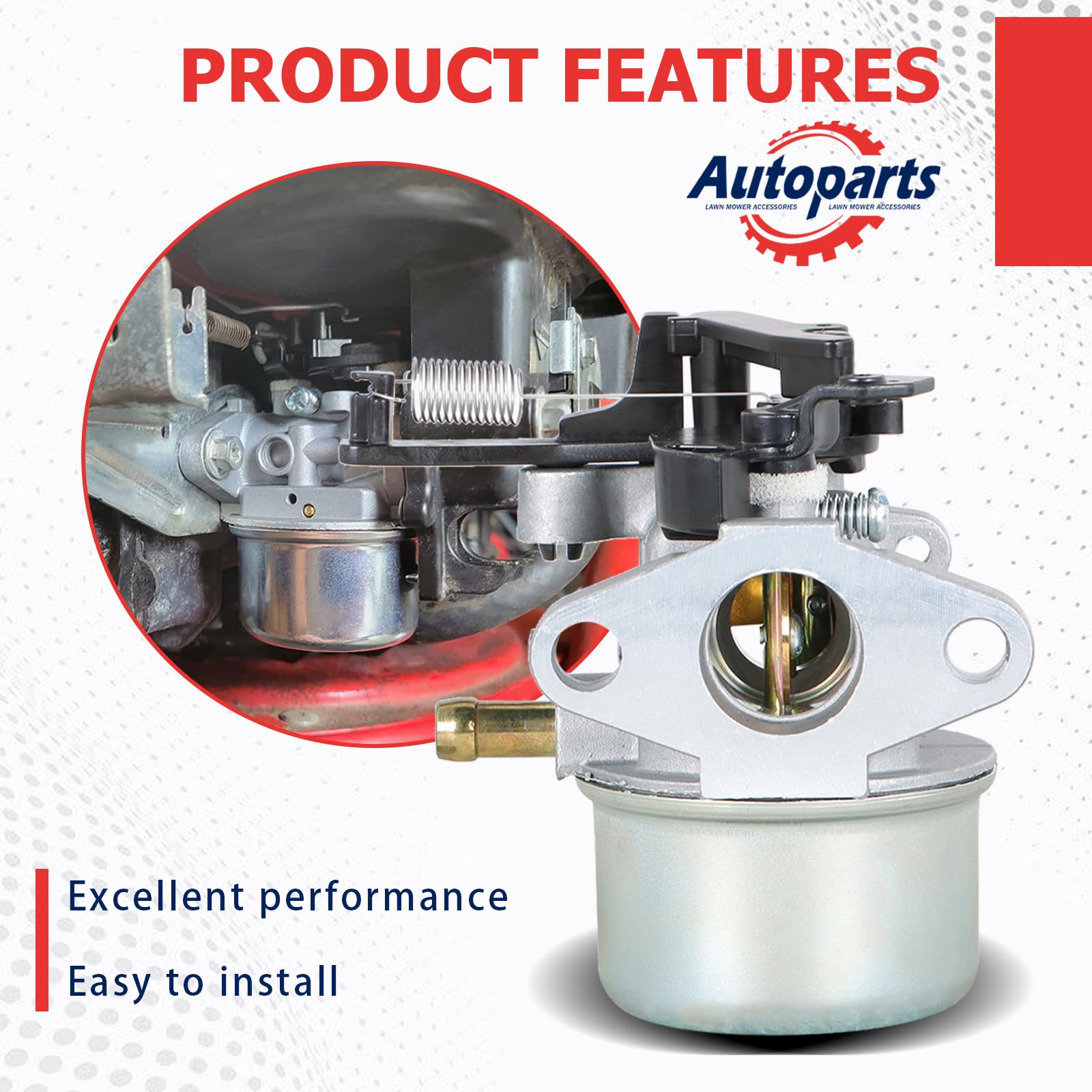 Autoparts carburetor labels and dimensions for proper fit