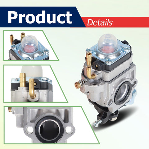 Autoparts carburetor kit for Powermate PCV43 packaging includes gasket and fuel line for quick replacement
