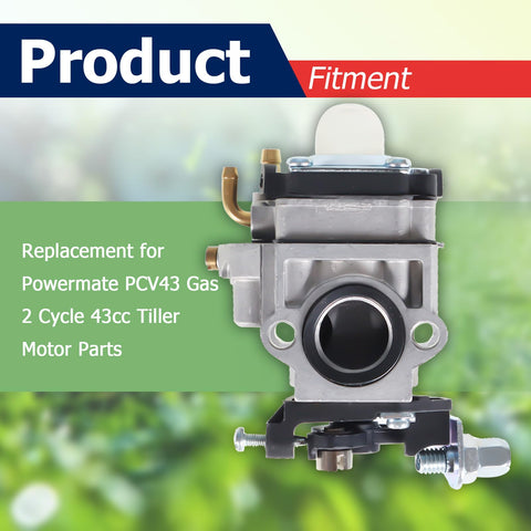 Autoparts carburetor for Powermate PCV43 primer bulbs visible for simple starting