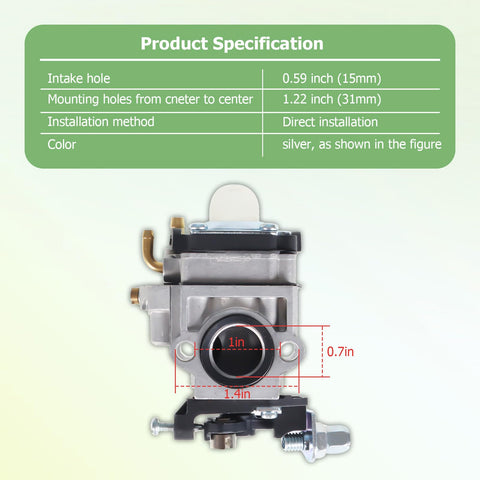 Autoparts carburetor for Powermate PCV43 side view highlighting compact, easy-to-install design
