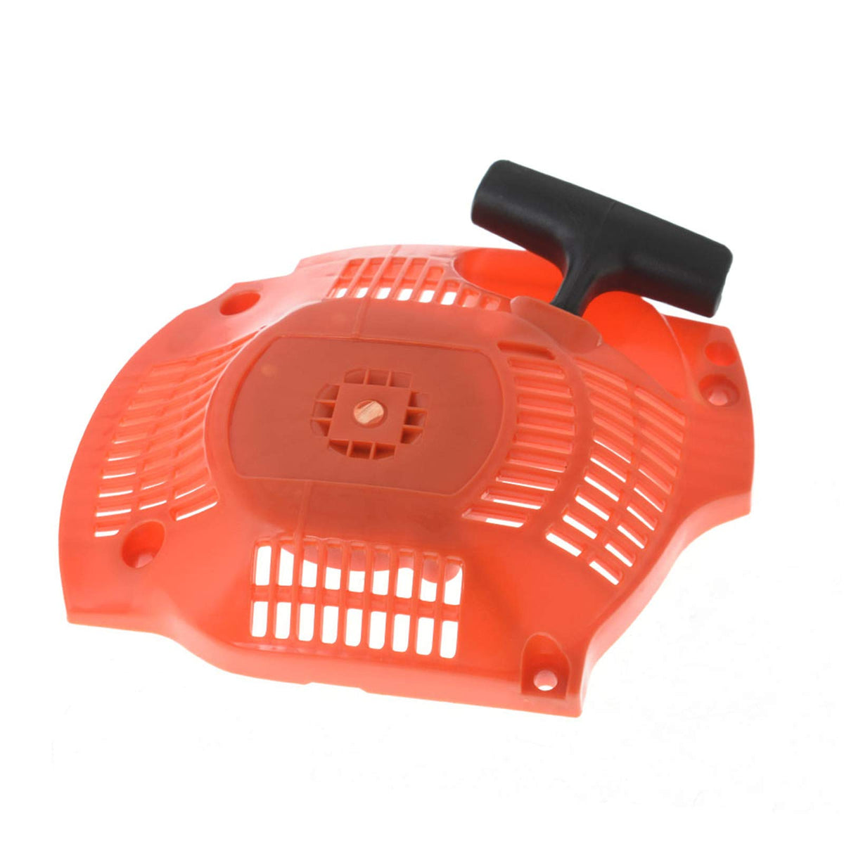 Autoparts recoil starter pull assembly front view, compact design for quick ATV starts.