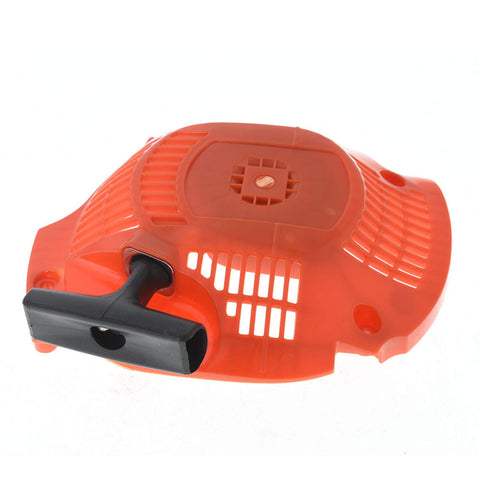 Autoparts recoil starter pull assembly side view highlights ergonomic grip for easy operation.