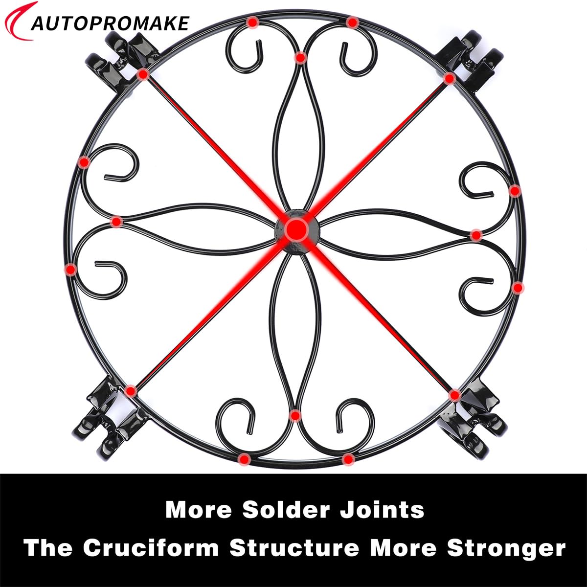 Autopromake elegant black stand complements home and garden décor.