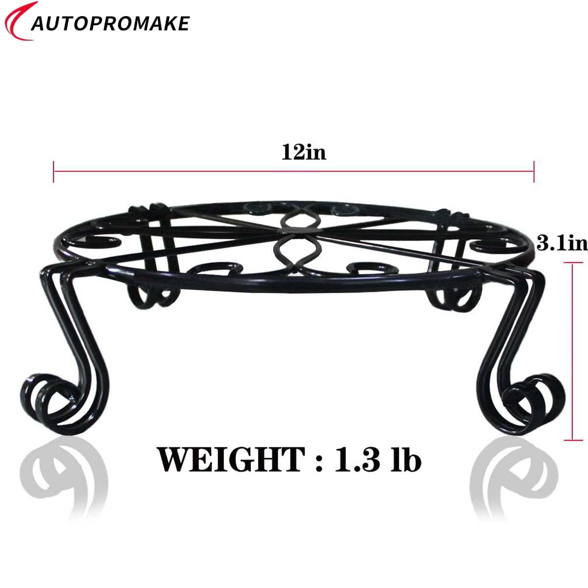 Autopromake rustproof stand resists weather for long outdoor use.