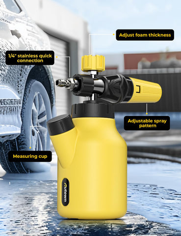AUTOWN Foam Cannon side filling port enables precise soap dosing