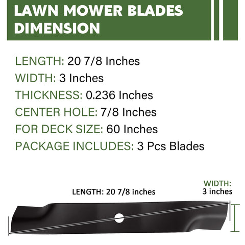 Autsurles blades compatible with John Deere 737 and 757 mowing decks