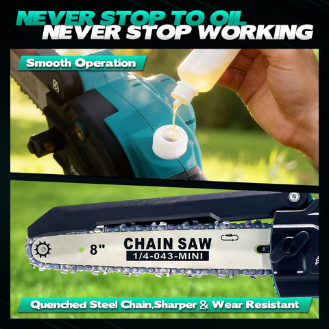 Autubin 8-inch cutting capacity handles medium branches with ease