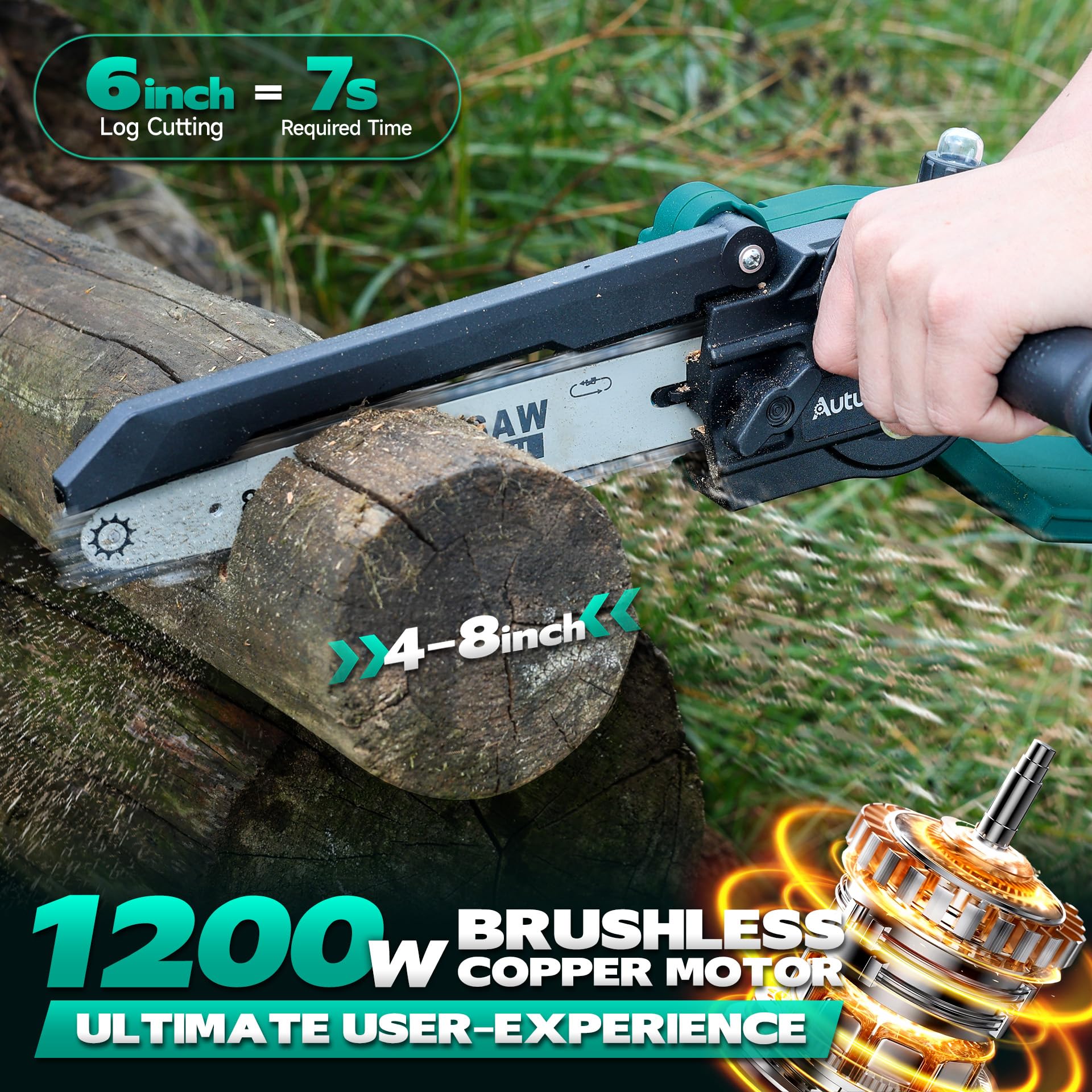 Autubin automatic oiling system keeps the chain lubricated for smooth cuts