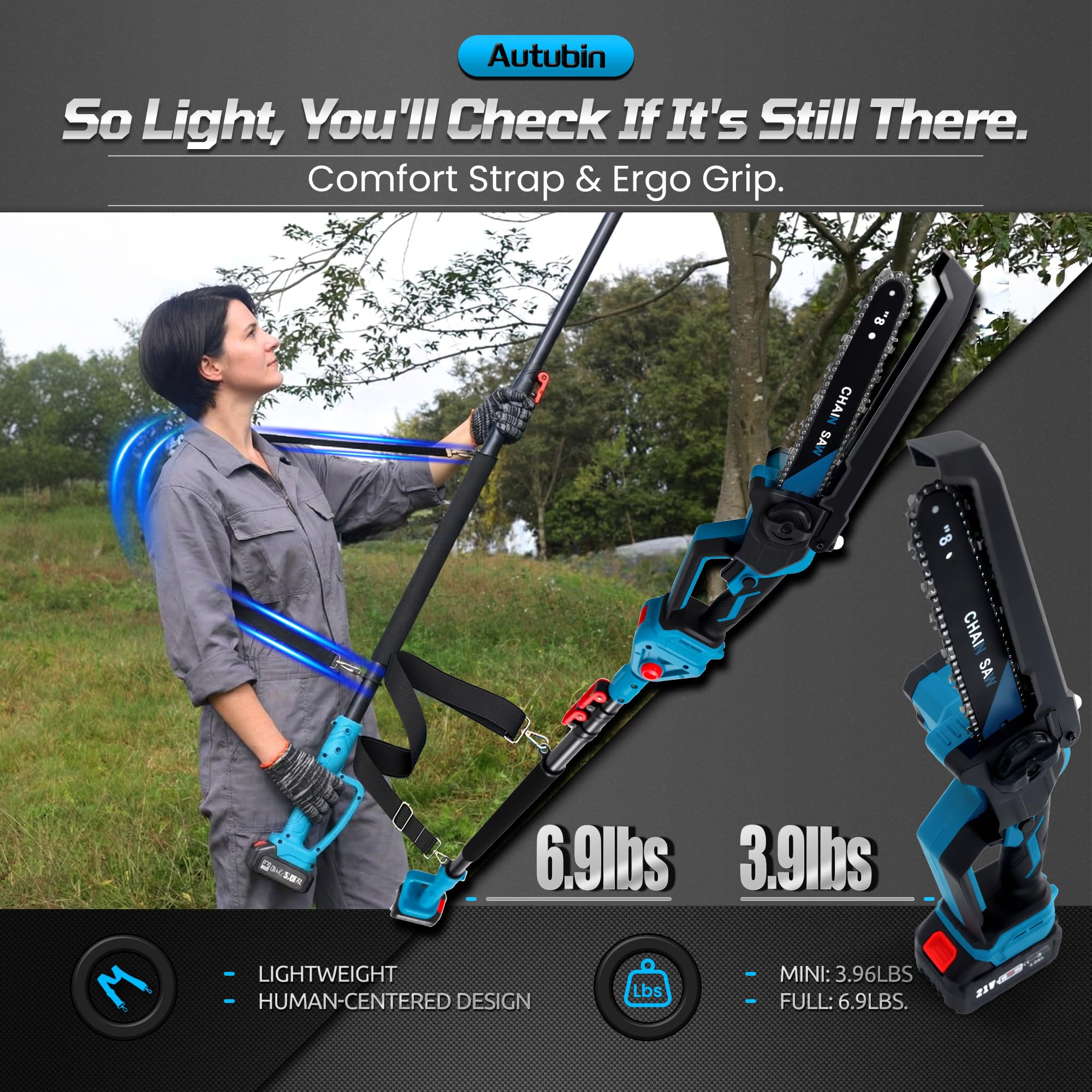 Autubin complete yard trimming kit includes goggles and belt