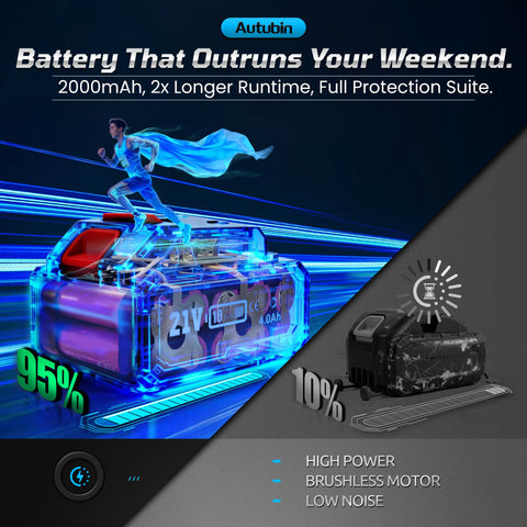 Autubin battery pack with two 21V 4.0Ah cells