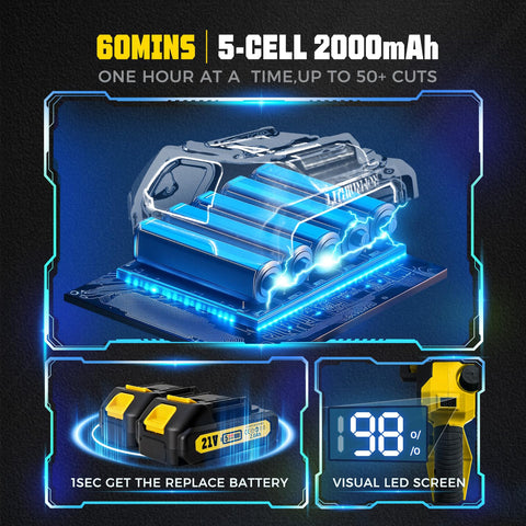 Autubin dual 21V batteries enable continuous use with quick swaps.