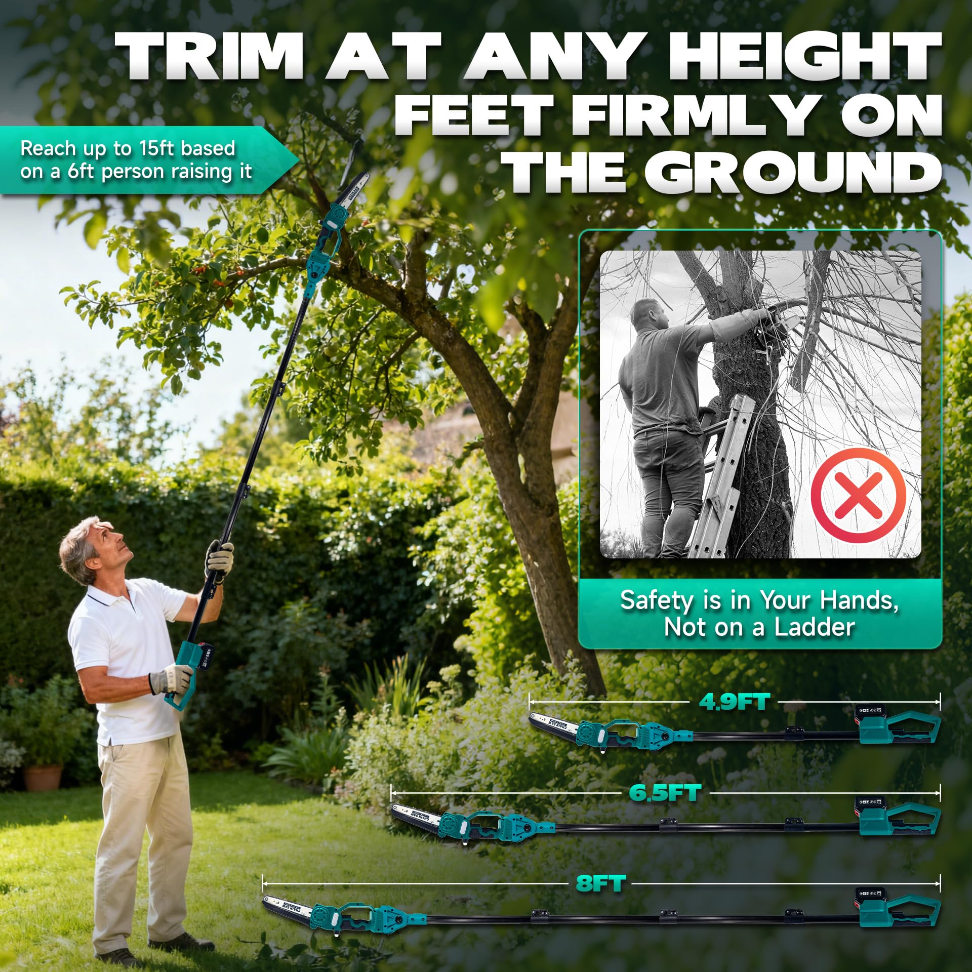 Autubin dual 4000mAh batteries extend runtime for pruning sessions