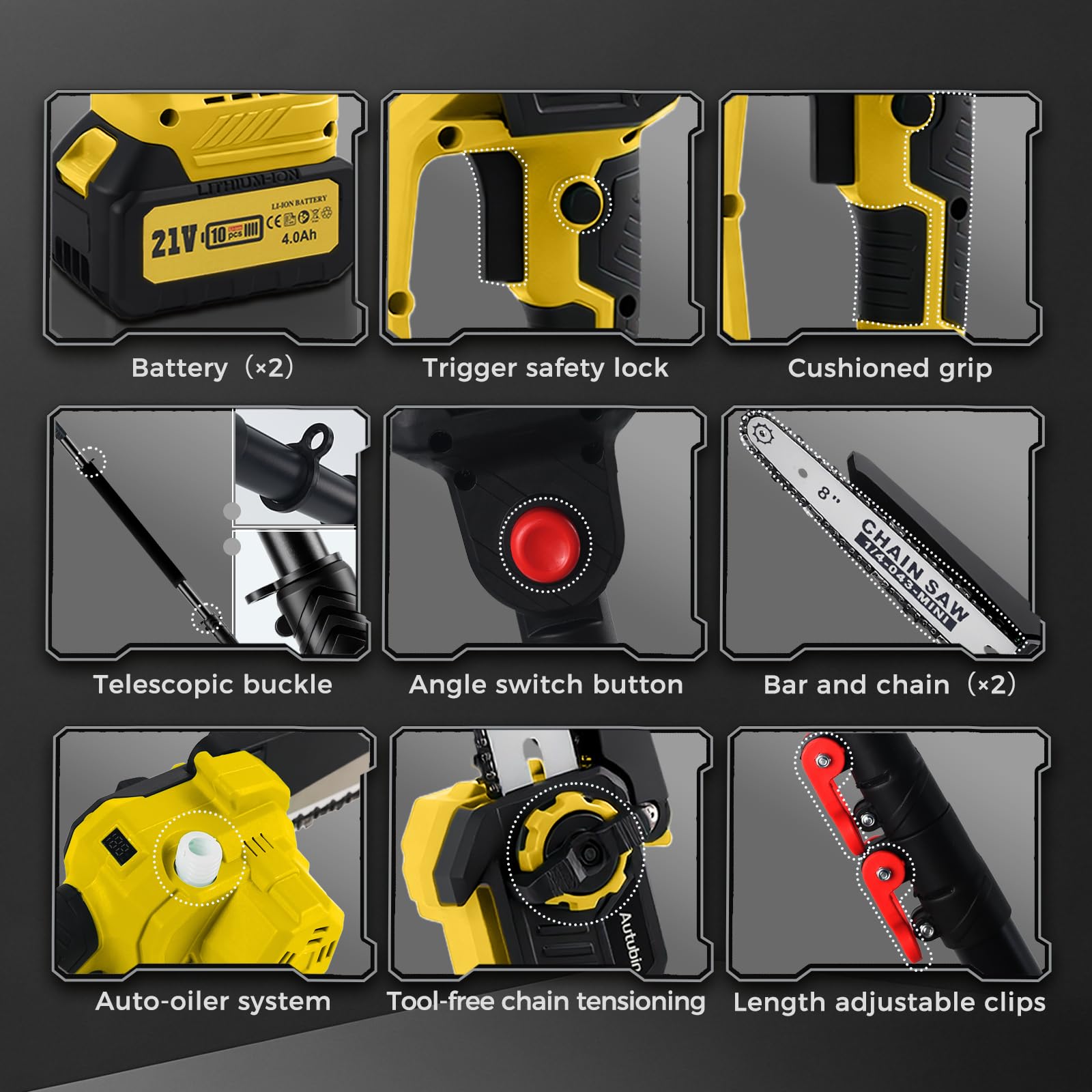 Autubin lightweight pole saw design for easy handling