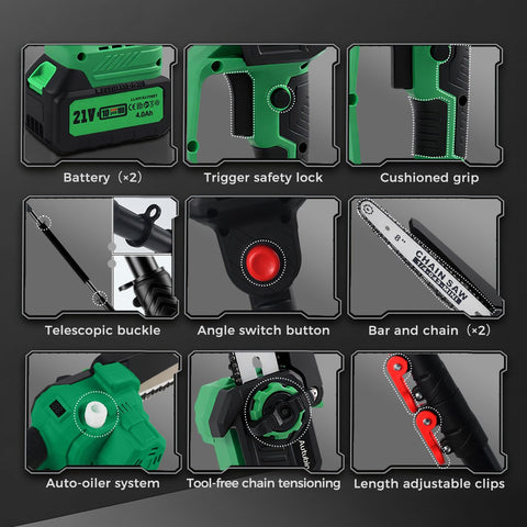 Autubin tool-free chain tensioning for quick maintenance.
