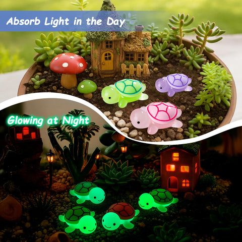 Auvitaya turtle figurines brighten dollhouses, pots, and small spaces.