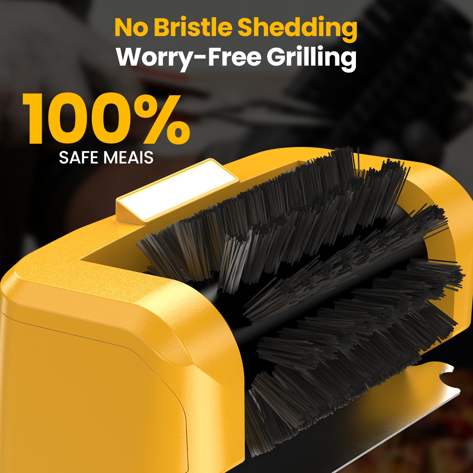 AUXCO grill brush with 304 stainless steel bristles resisting shedding