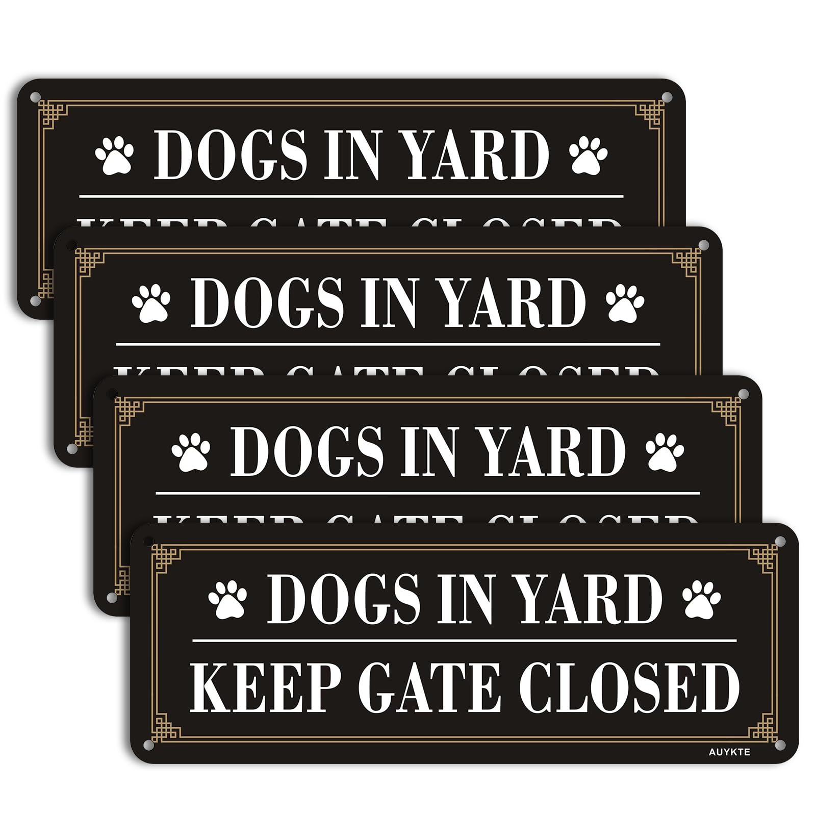 AUYKTE dogs in yard sign close gate reflective night visibility for outdoor use