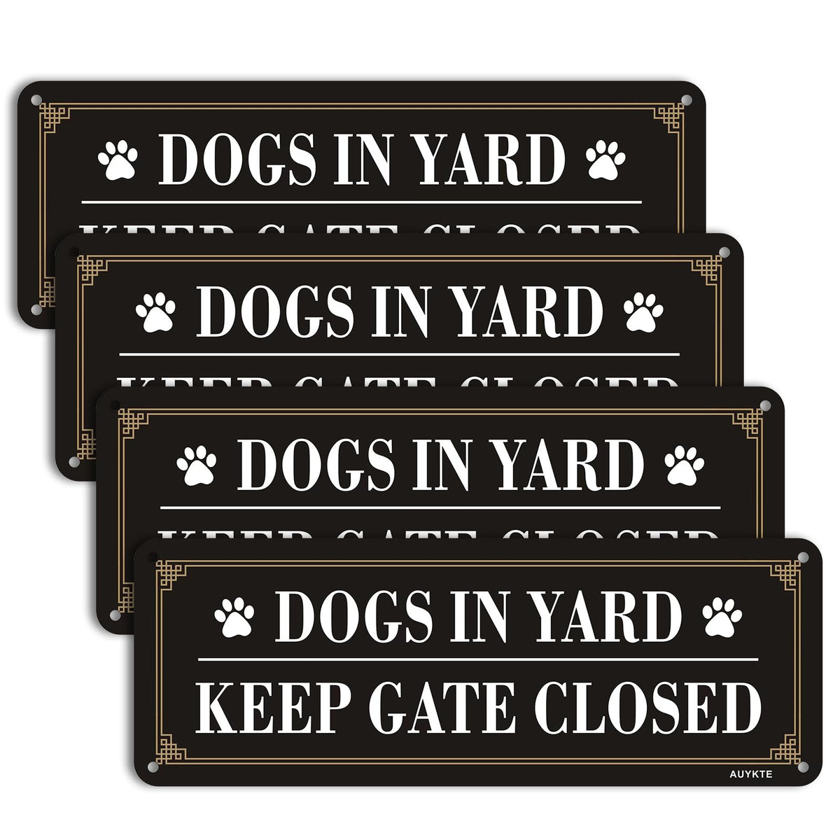 AUYKTE dogs in yard sign close gate reflective night visibility for outdoor use