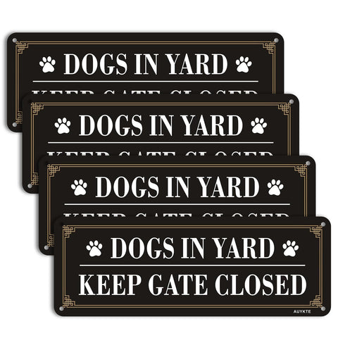 AUYKTE dogs in yard sign close gate reflective night visibility for outdoor use