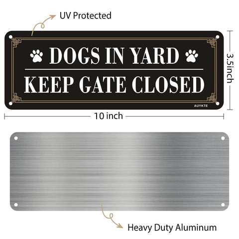 AUYKTE heavy aluminum dogs in yard sign with four pre-drilled holes for quick mounting