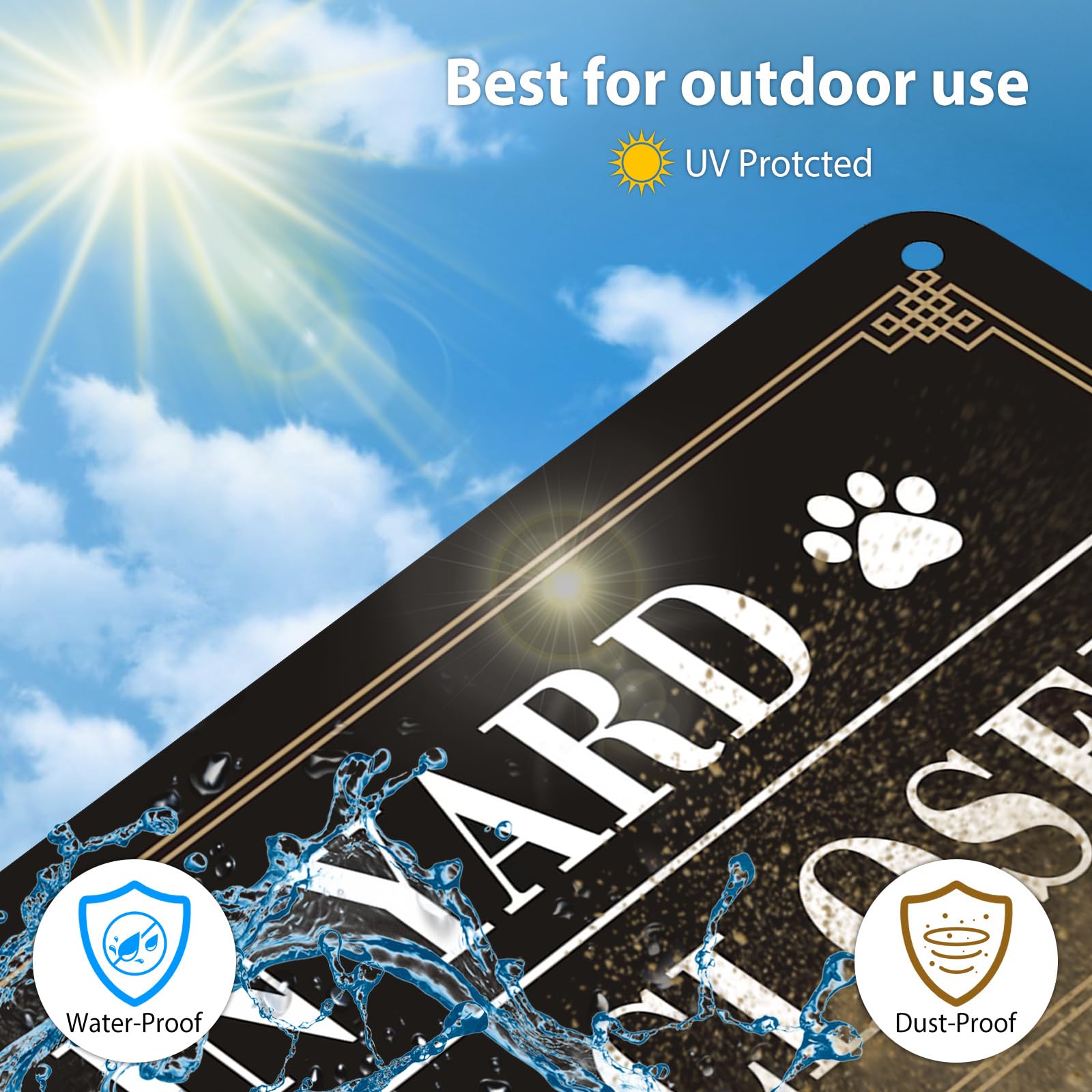AUYKTE rust-free metal sign withstands weather and UV exposure for long-term use