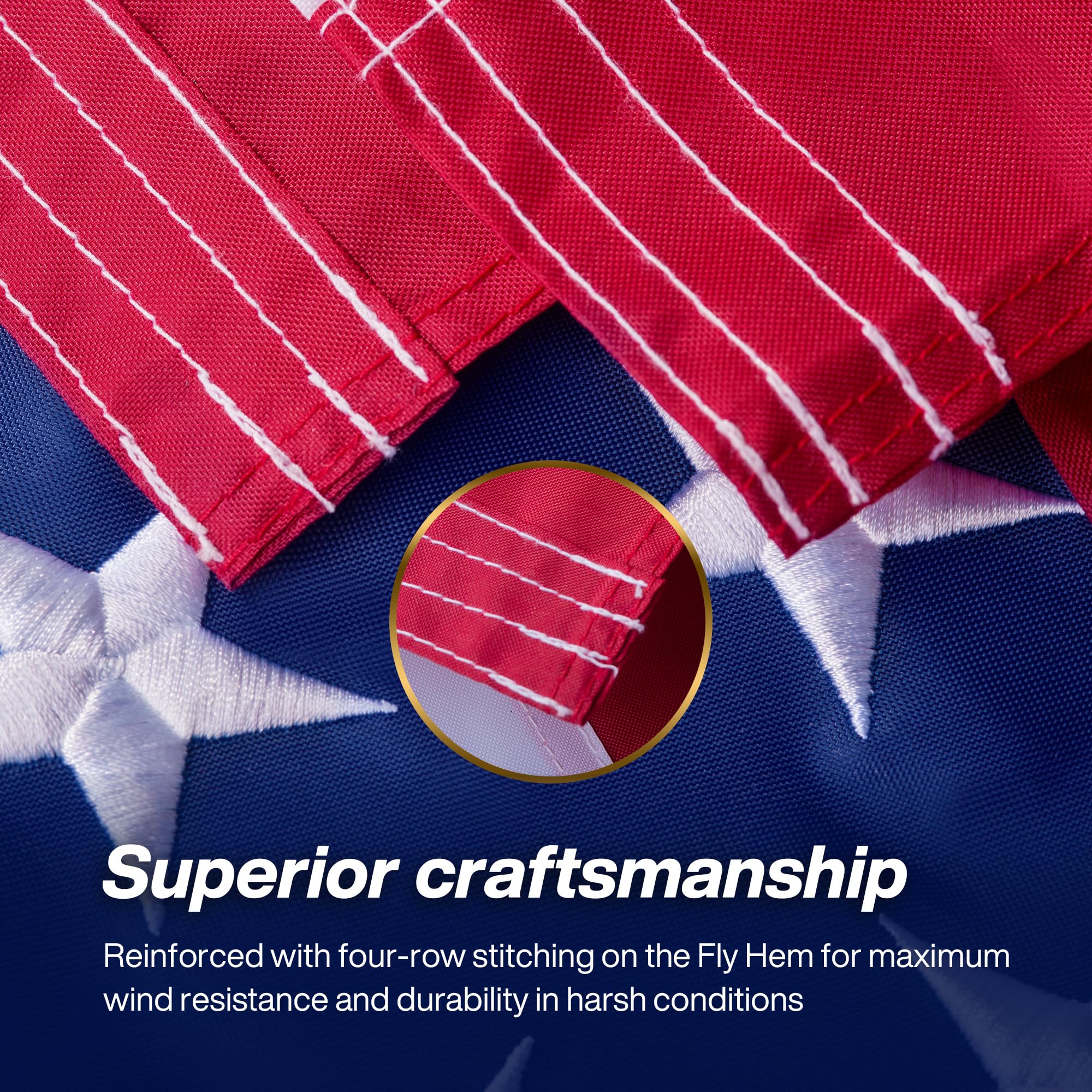 AUYRE flag features brass grommets for secure pole mounting