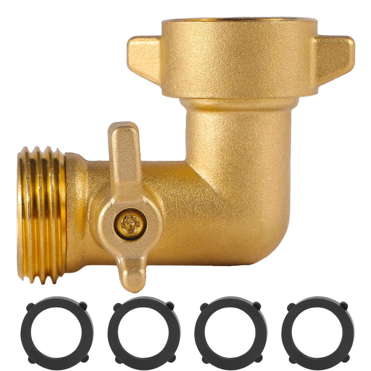 AuySier brass 90 degree hose elbow for sturdy RV connections and reduced bending